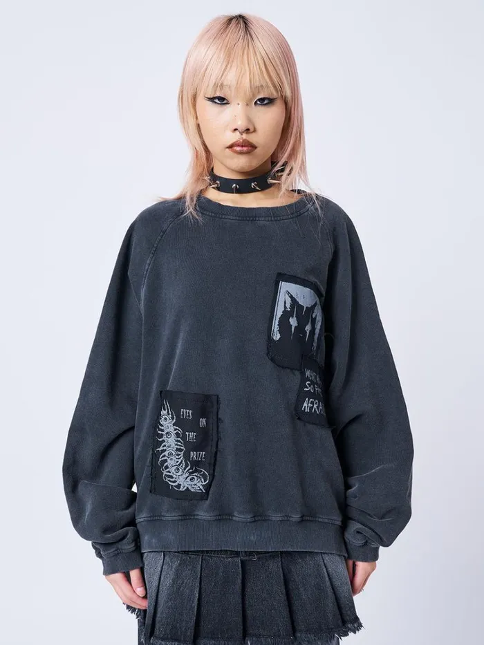 Clothing Dont Cross Kitty Black Graphic Sweatshirt Minga London Sweatshirts