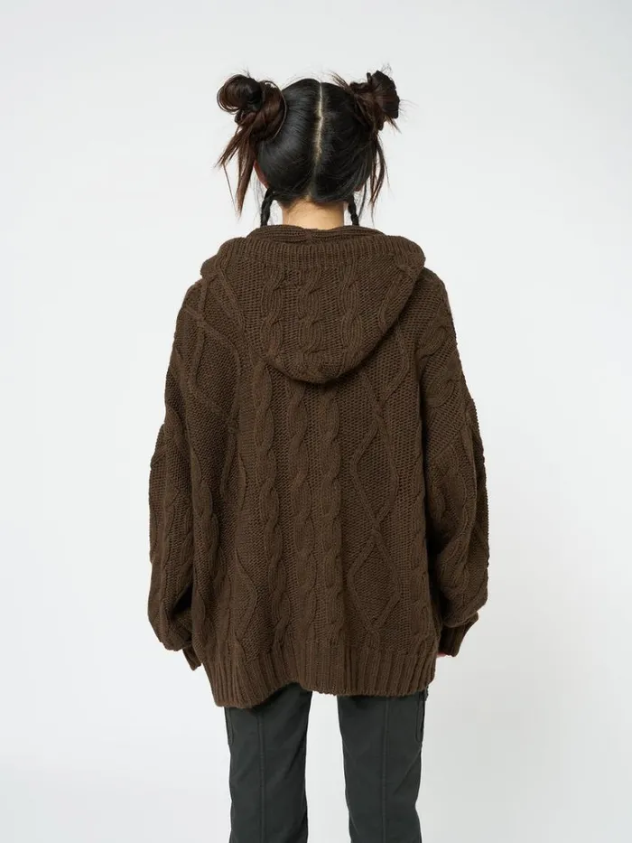 Clothing Eli Brown Zip Up Cable Knit Cardigan Minga London Jackets