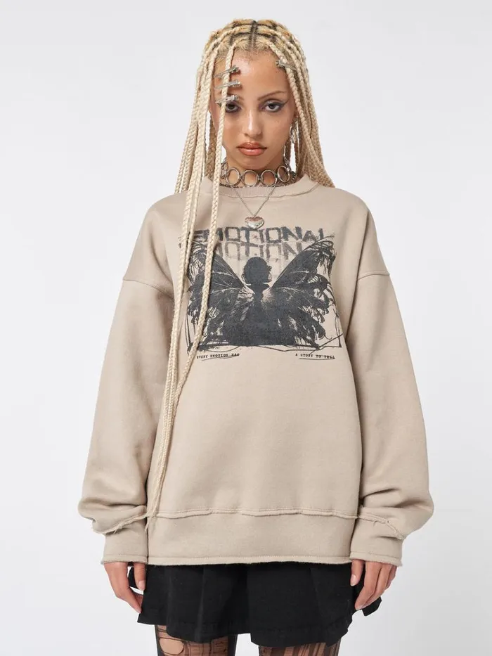 Clothing Emotional Fairy Beige Sweatshirt Minga London Sweatshirts