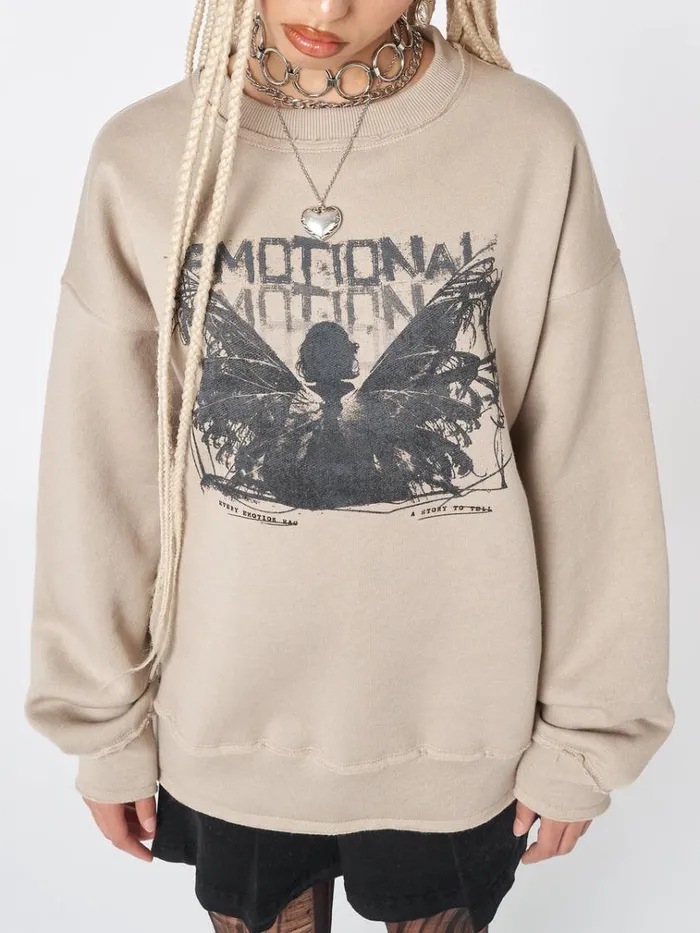 Clothing Emotional Fairy Beige Sweatshirt Minga London Sweatshirts