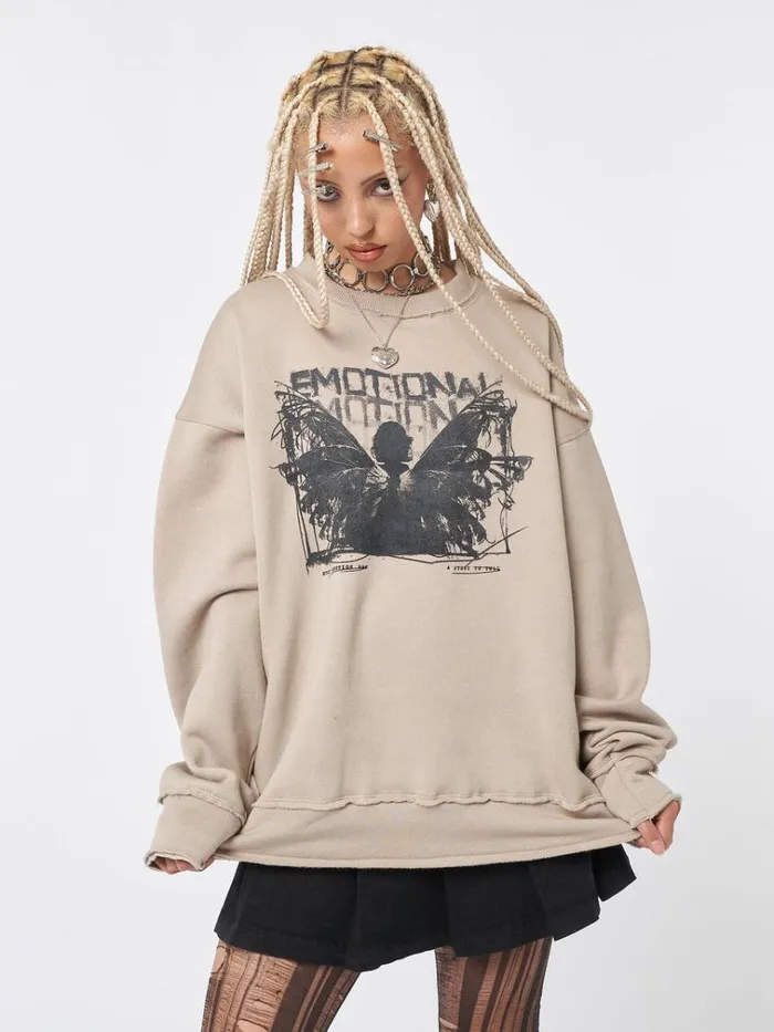 Clothing Emotional Fairy Beige Sweatshirt Minga London Sweatshirts