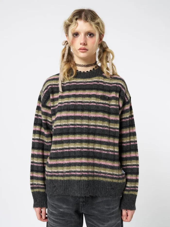 Clothing Evelyn Striped Knit Sweater Minga London Sweaters