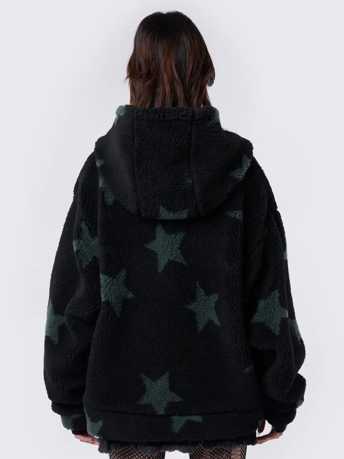 Clothing Fallen Star Fleece Zip Up Hooded Jacket Minga London Jackets