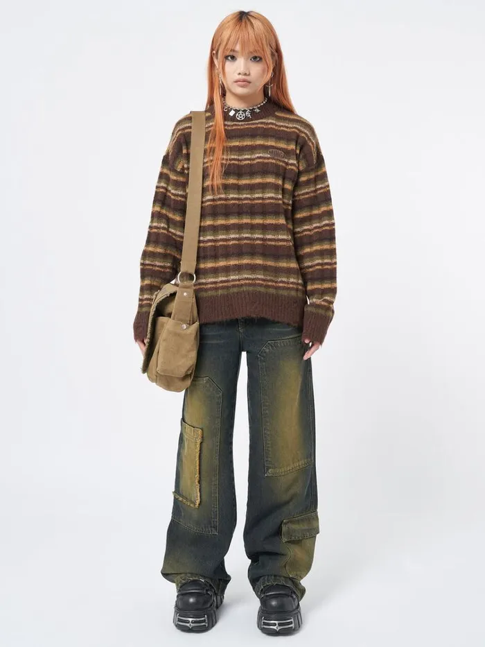 Clothing Hazel Striped Chunky Knit Jumper Minga London Sweaters