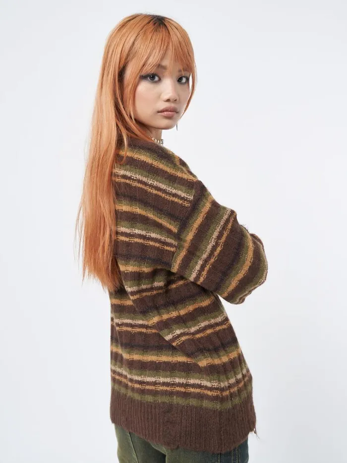 Clothing Hazel Striped Chunky Knit Jumper Minga London Sweaters