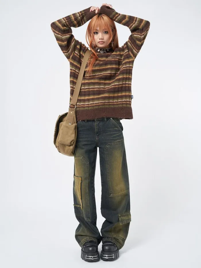 Clothing Hazel Striped Chunky Knit Jumper Minga London Sweaters