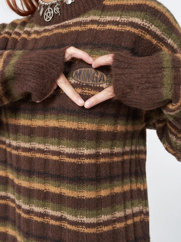 Clothing Hazel Striped Chunky Knit Jumper Minga London Sweaters