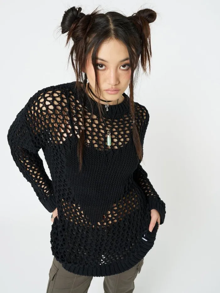 Clothing Heart Stopper Open Knit Jumper Minga London Sweaters