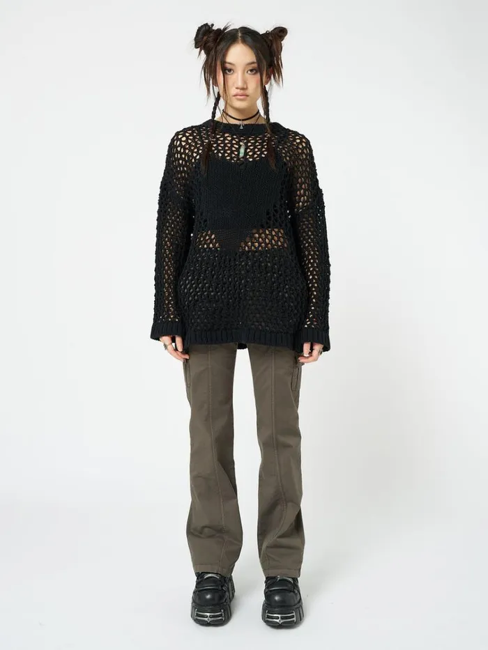 Clothing Heart Stopper Open Knit Jumper Minga London Sweaters