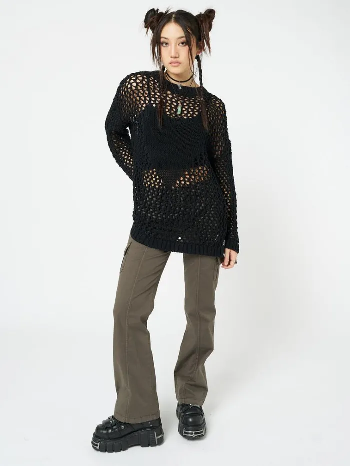Clothing Heart Stopper Open Knit Jumper Minga London Sweaters