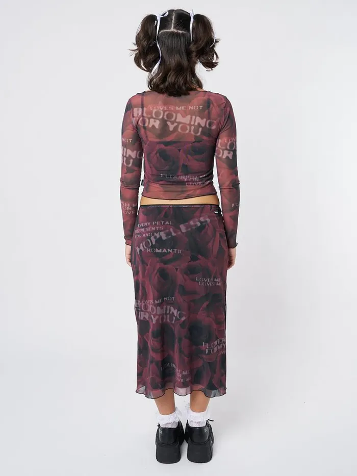 Clothing Hopeless Romantic Rose Mesh Top Minga London Long Sleeve Tops
