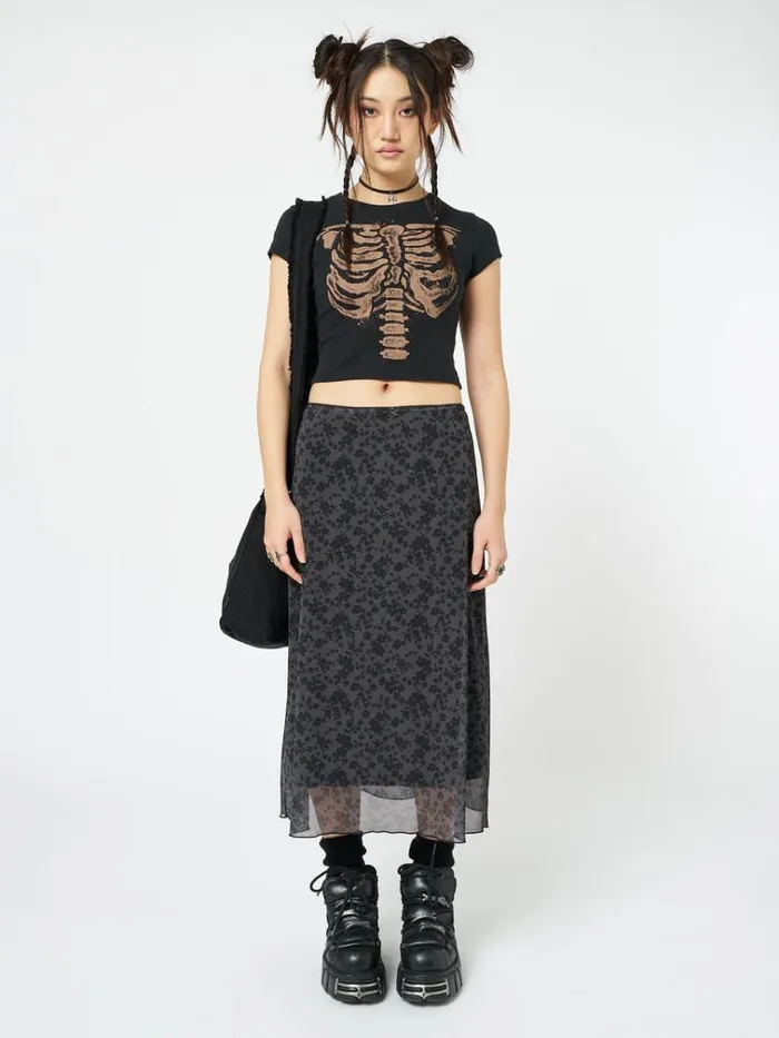 Clothing Hydra Floral Print Midi Skirt Minga London Skirts