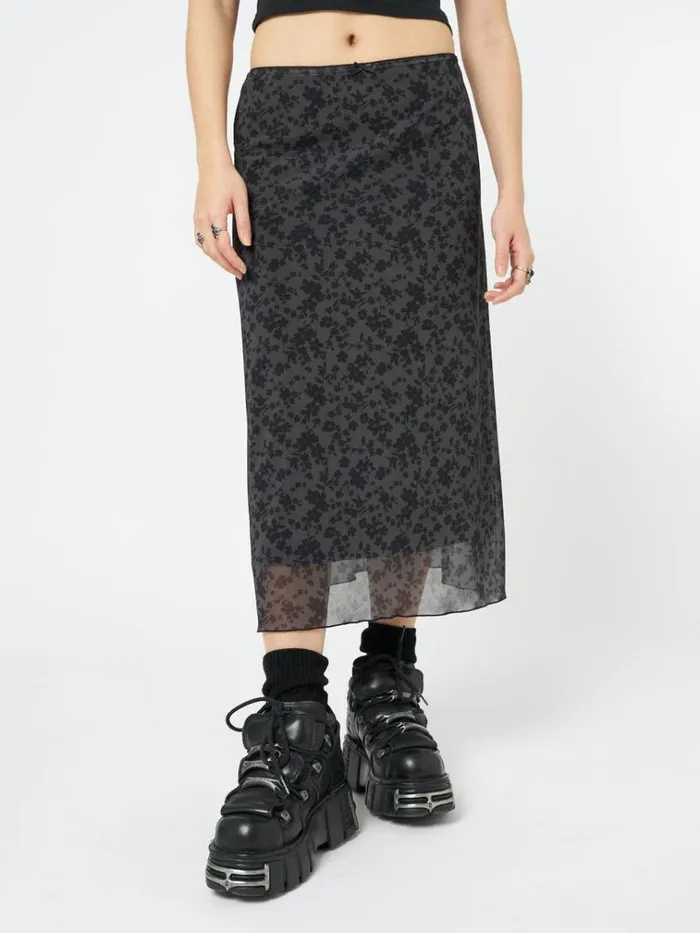 Clothing Hydra Floral Print Midi Skirt Minga London Skirts