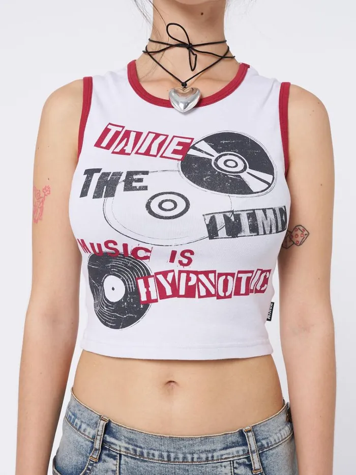 Clothing Hypnotic Graphic Print Vest Top Minga London Tank Tops