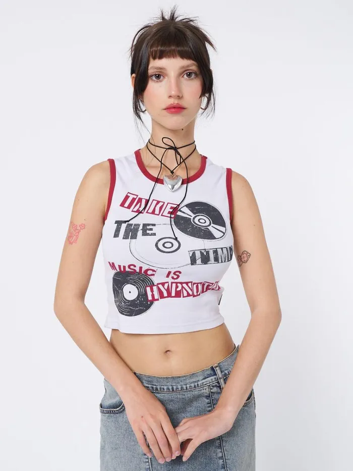 Clothing Hypnotic Graphic Print Vest Top Minga London Tank Tops