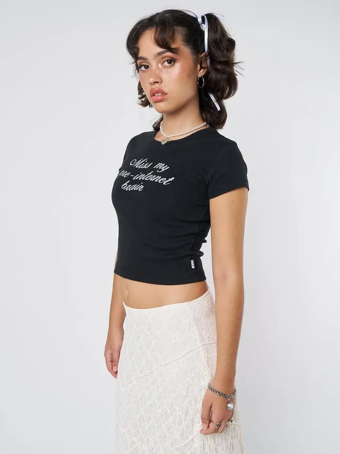 Clothing Internet Brain Black Baby Tee Minga London Crop Tops
