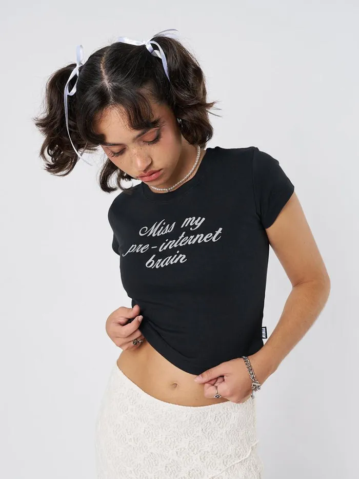 Clothing Internet Brain Black Baby Tee Minga London Crop Tops