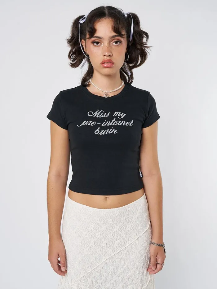 Clothing Internet Brain Black Baby Tee Minga London Crop Tops