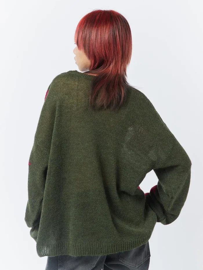 Clothing Interstellar Star Pink Khaki Knit Sweater Minga London Sweaters