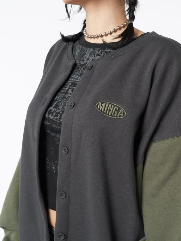 Clothing Ivy Black Green Oversized Bomber Jacket Minga London Jackets