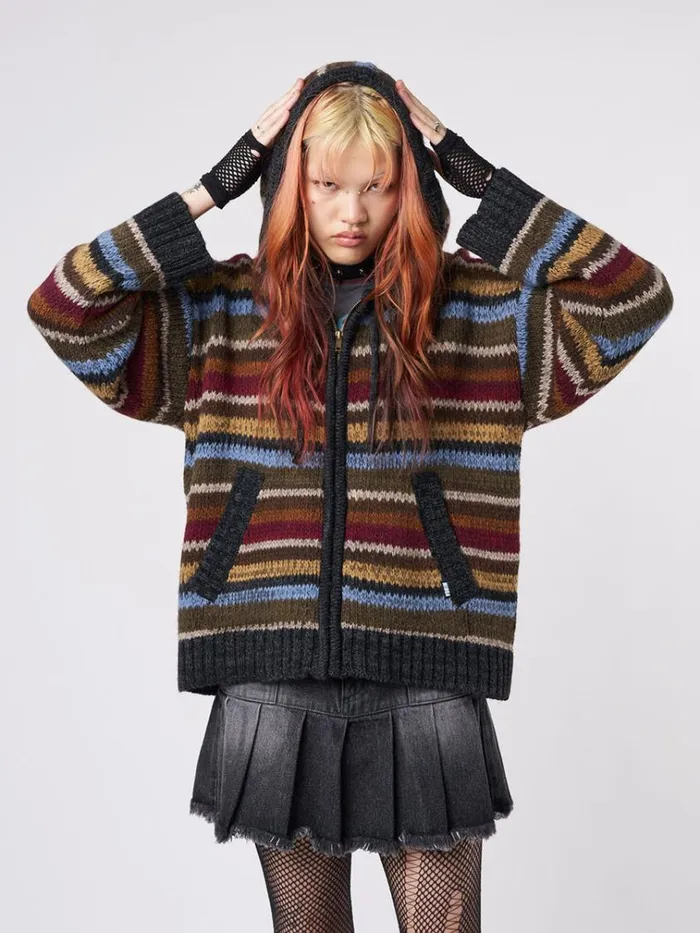 Clothing Jacky Oversized Knitted ZipUp Hoodie Minga London Jackets