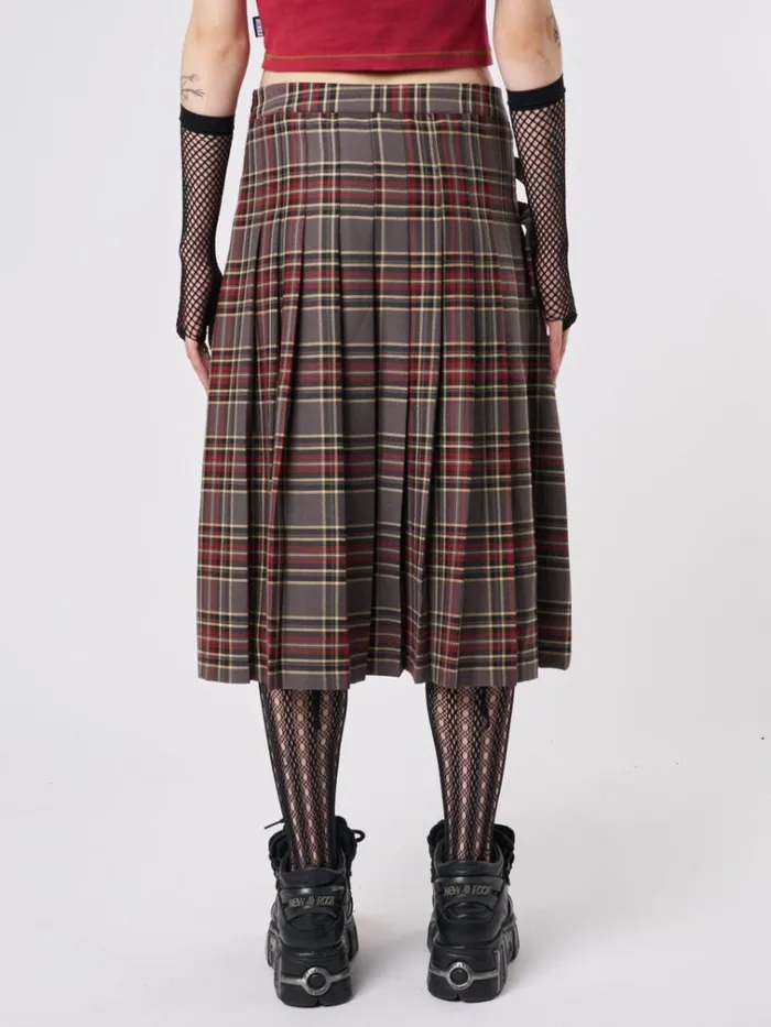 Clothing Laurie Pleated Tartan Midi Skirt Minga London Skirts