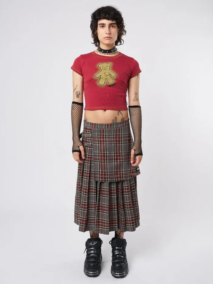 Clothing Laurie Pleated Tartan Midi Skirt Minga London Skirts