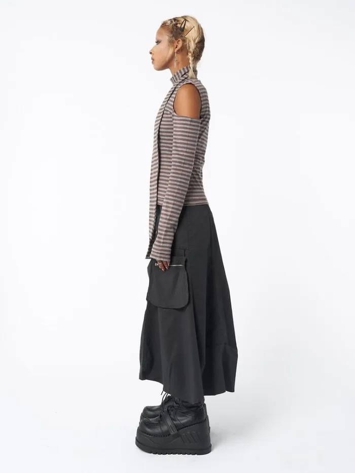 Clothing Lexi Black Tech Cargo Maxi Skirt Minga London Skirts