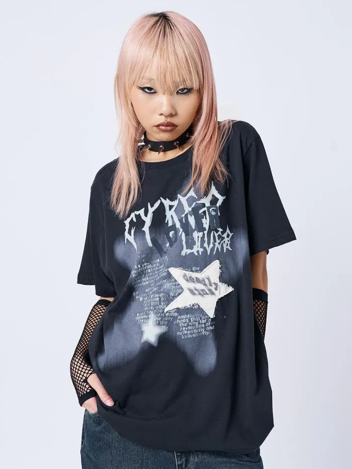 Clothing Lost Lover Black Graphic Tshirt Minga London Graphic Tees