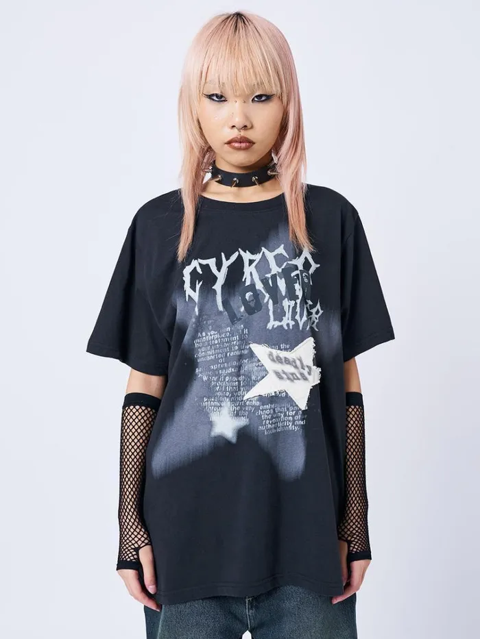 Clothing Lost Lover Black Graphic Tshirt Minga London Graphic Tees
