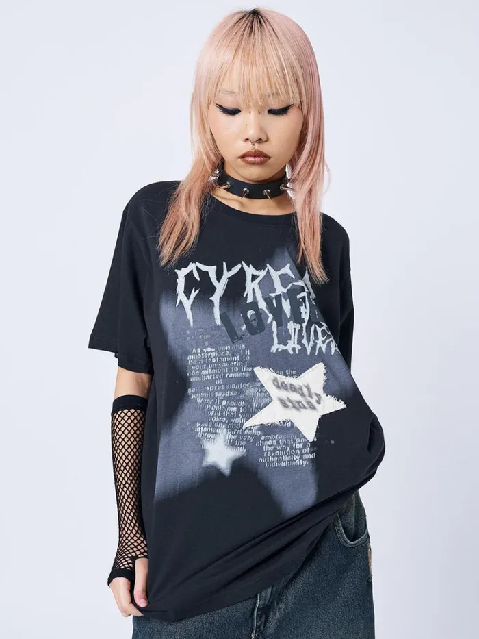 Clothing Lost Lover Black Graphic Tshirt Minga London Graphic Tees