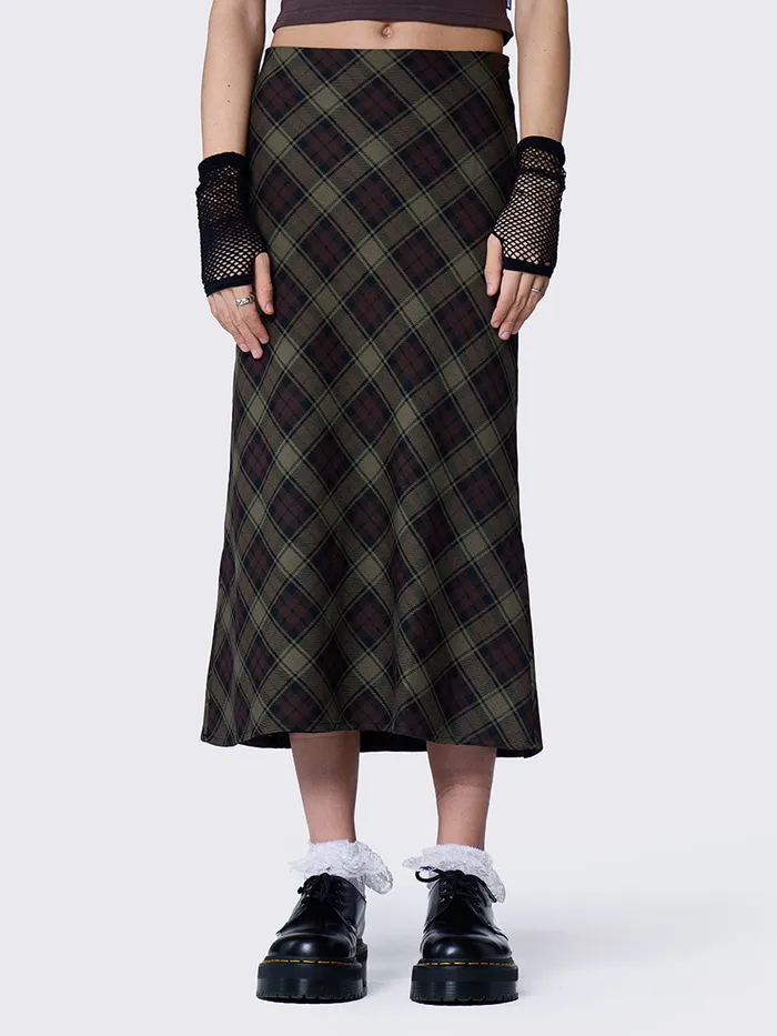 Clothing Mari Plaid Midi Skirt Minga London Skirts