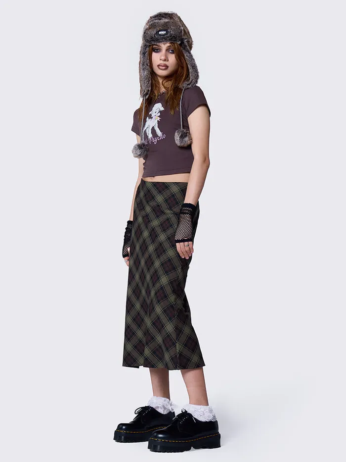 Clothing Mari Plaid Midi Skirt Minga London Skirts
