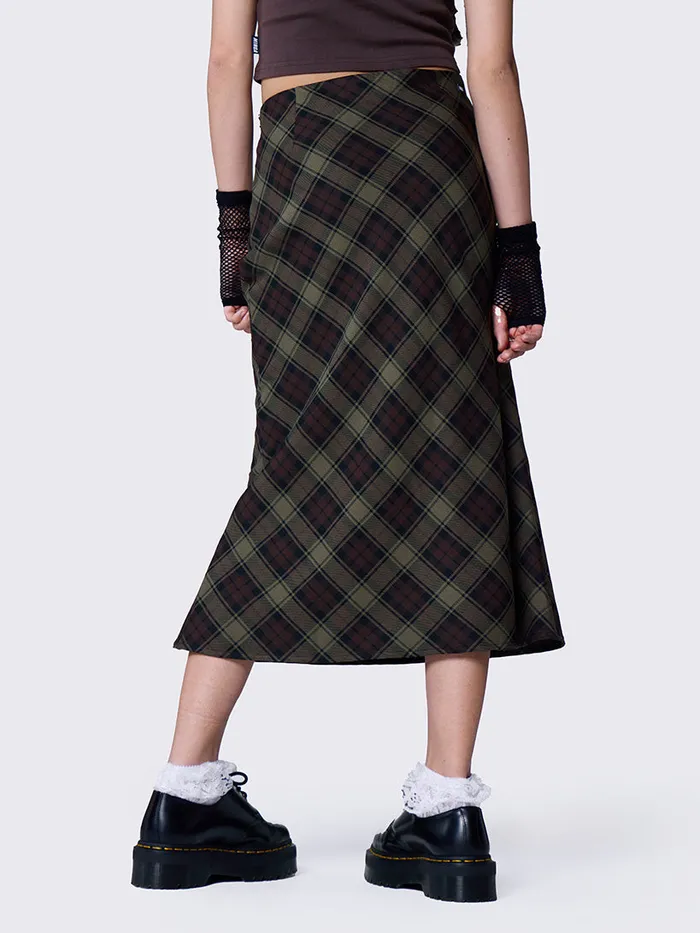 Clothing Mari Plaid Midi Skirt Minga London Skirts