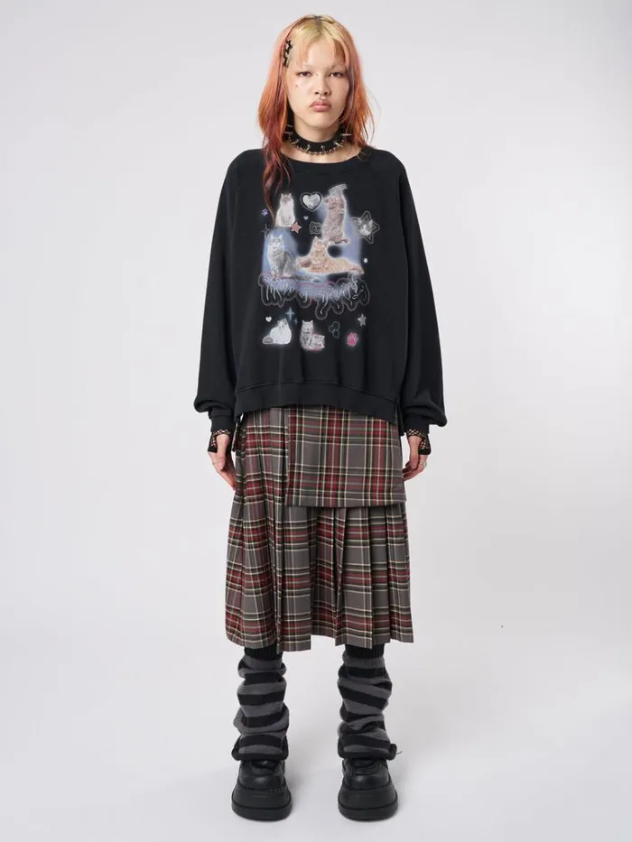 Clothing Meow Or Never Kitty Sweatshirt Minga London Sweatshirts
