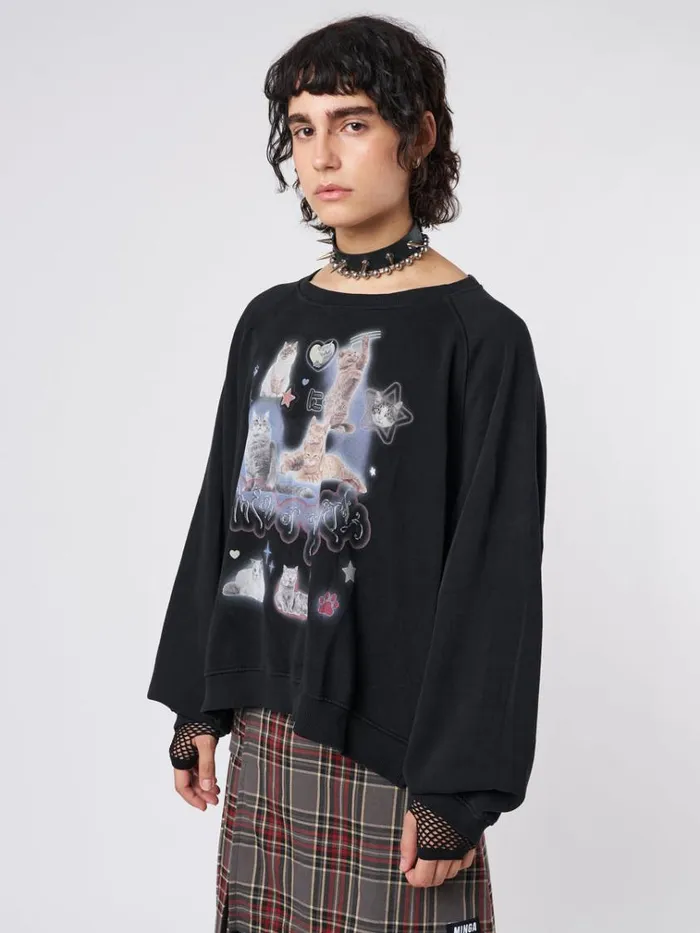 Clothing Meow Or Never Kitty Sweatshirt Minga London Sweatshirts