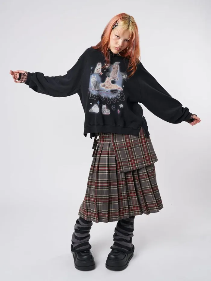 Clothing Meow Or Never Kitty Sweatshirt Minga London Sweatshirts