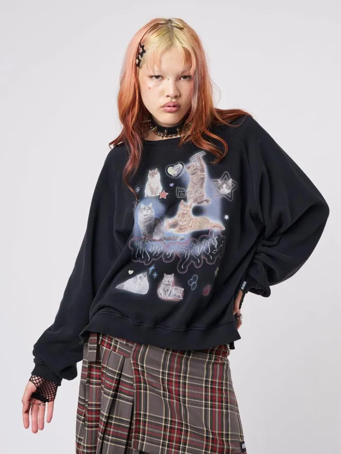 Clothing Meow Or Never Kitty Sweatshirt Minga London Sweatshirts