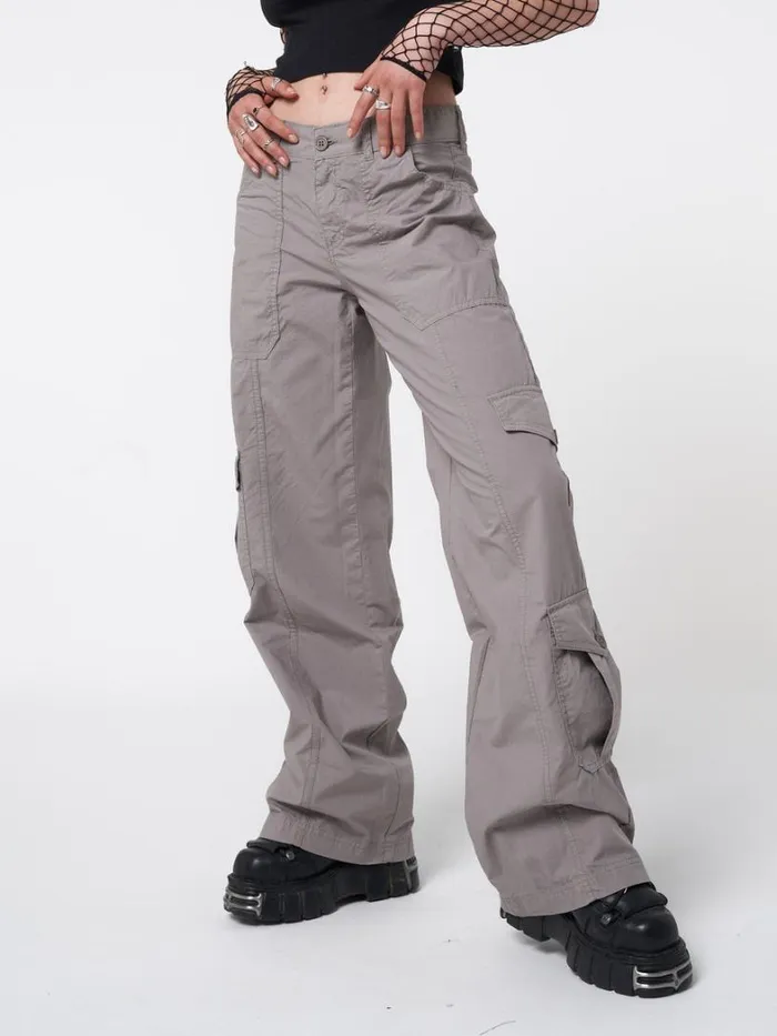 Clothing Minga London Cargo Cleo Grey Y2k Cargo Pants