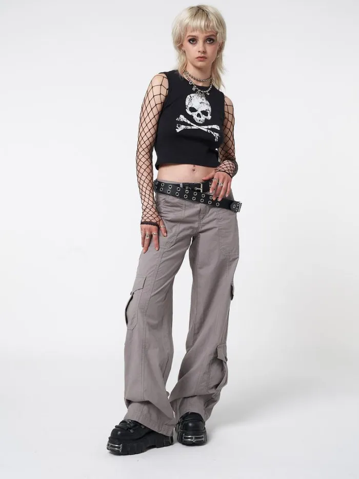 Clothing Minga London Cargo Cleo Grey Y2k Cargo Pants