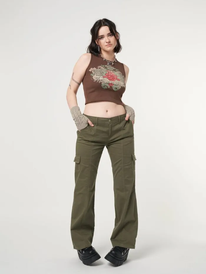 Clothing Minga London Cargo Eve Green Y2k Cargo Pants