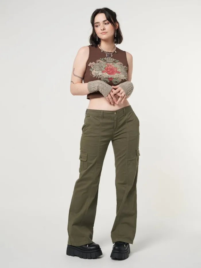 Clothing Minga London Cargo Eve Green Y2k Cargo Pants