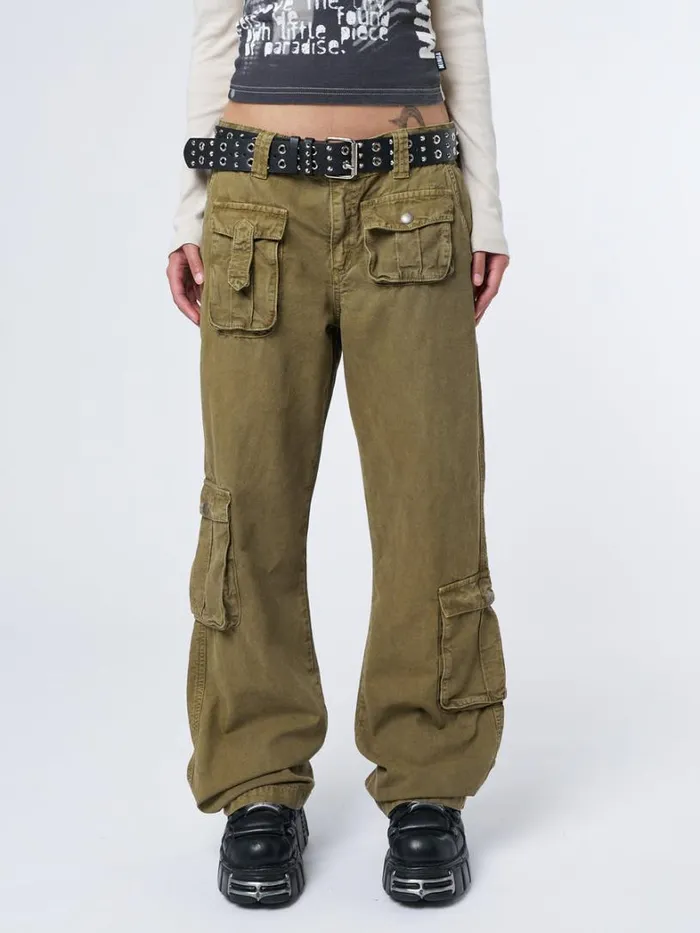 Clothing Minga London Cargo Trooper Beige Multi Pocket Cargo Pants