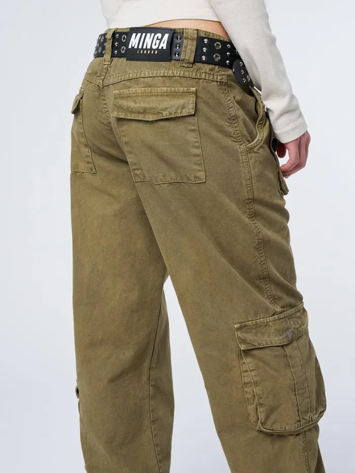 Clothing Minga London Cargo Trooper Beige Multi Pocket Cargo Pants