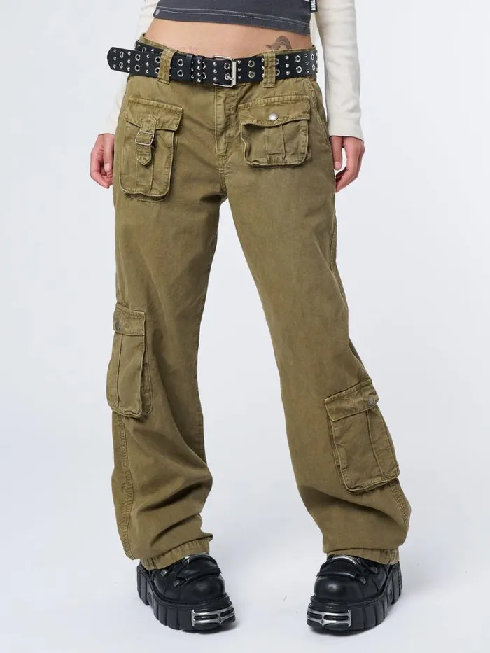 Clothing Minga London Cargo Trooper Beige Multi Pocket Cargo Pants