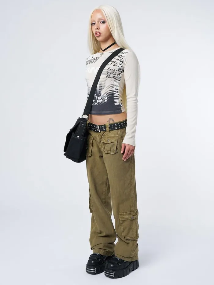 Clothing Minga London Cargo Trooper Beige Multi Pocket Cargo Pants