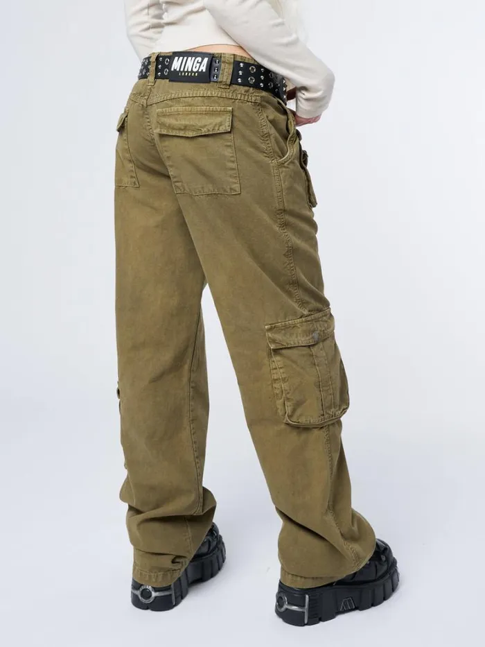 Clothing Minga London Cargo Trooper Beige Multi Pocket Cargo Pants