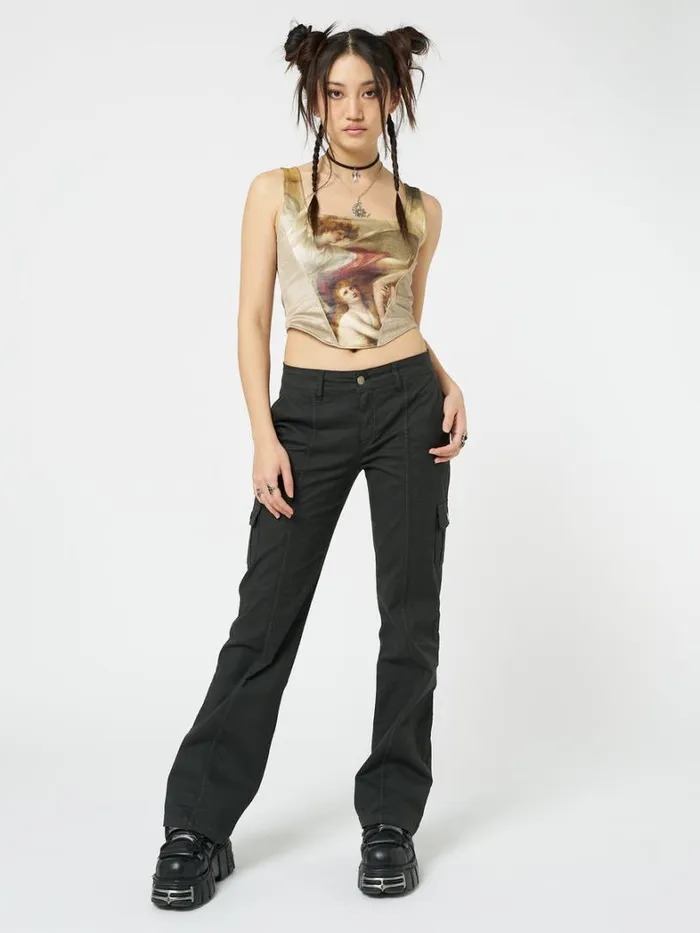 Clothing Minga London Crop Tops Alpine Gold Velvet Corset Crop Top