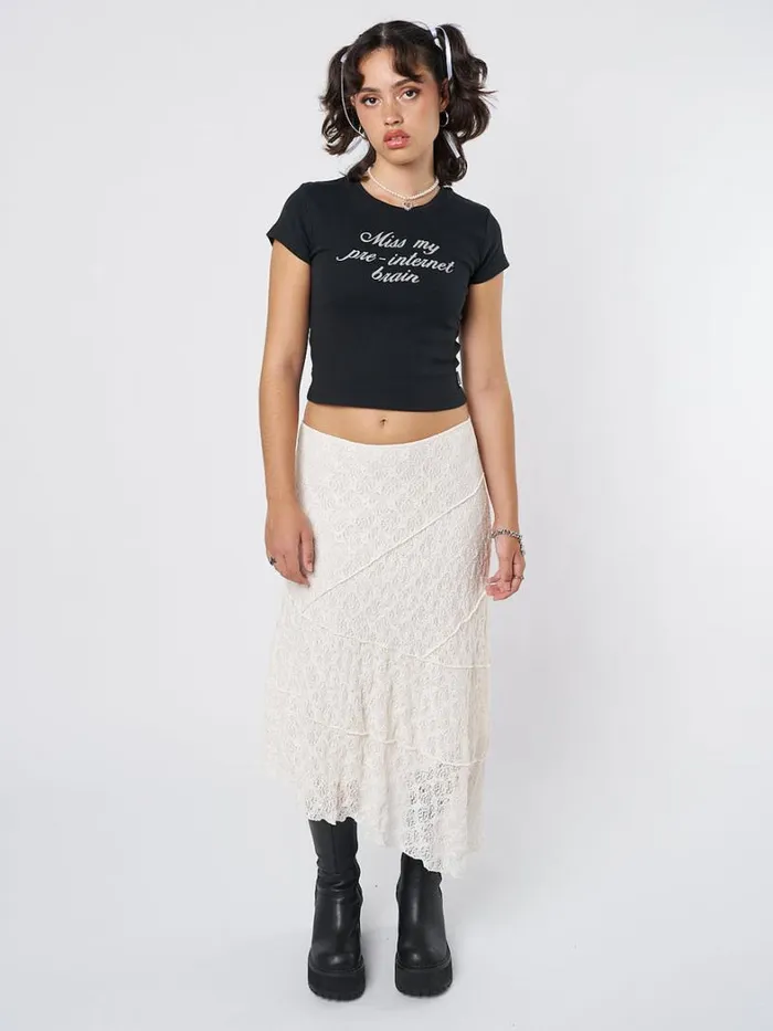 Clothing Minga London Crop Tops Internet Brain Black Baby Tee