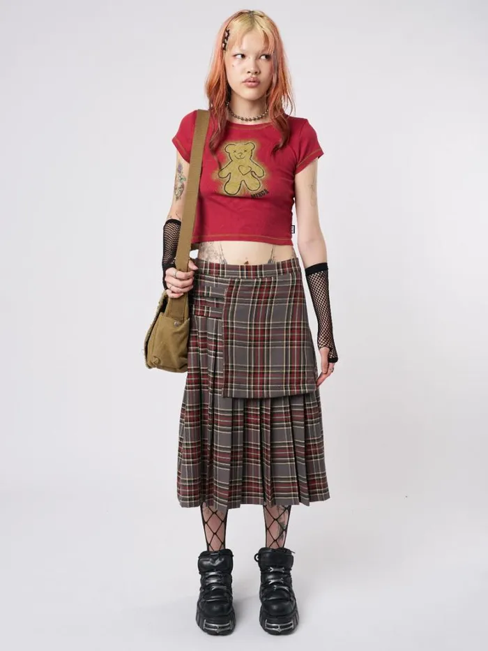 Clothing Minga London Crop Tops Teddy Red Baby Tee
